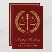 Cabinet de droit rouge Cartes de Noël (Devant / Derrière)