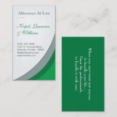 Cabinet de droit vert Carte de visite juridique (Devant / Derrière)