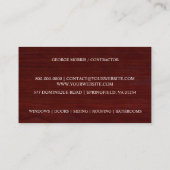 Cabinet Maker Business Card Template Visitekaartje (Achterkant)