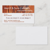 Cabinets of Woodworking Visitekaartje (Voorkant / Achterkant)
