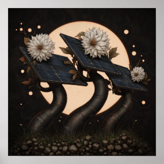 Câblé au soleil - Poster Solarpunk