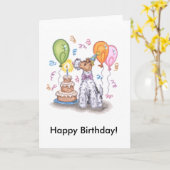 Câblez la carte de joyeux anniversaire de terrier (Fleur jaune)