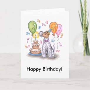 Câblez la carte de joyeux anniversaire de terrier