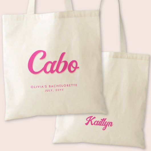 Cabo Bachelorette Party Gepersonaliseerde Canvas t Tote Bag
