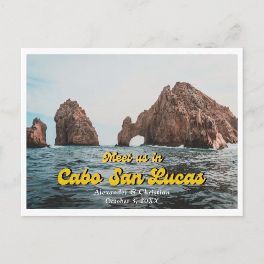 Cabo Bestemming Bruiloft Save the Date Briefkaart (Voorkant)