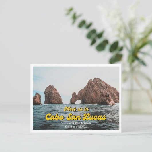 Cabo Bestemming Bruiloft Save the Date Briefkaart (Staand voorkant)