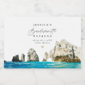 CABO Mexico Tropical Beach Bachelorette Weekend Sparkling Wijnetiket (Enkel label)