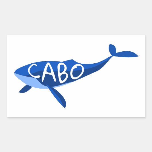 Cabo Mexico Whale Rechthoekige Sticker (Voorkant)