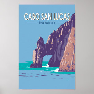 Cabo San Lucas Arch Mexico Reis Kunst Vintage Poster