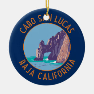 Cabo San Lucas Arch Mexico Retro Gedecoreerde Cirk Keramisch Ornament