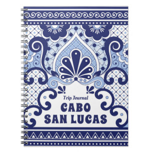 Cabo San Lucas Blue en White Mexican Talavera Tege Notitieboek