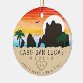Cabo San Lucas Mexico Arch retro Sunset Keramisch Ornament (Links)