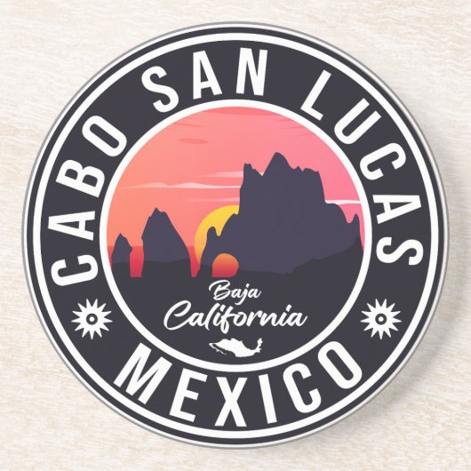 Cabo San Lucas Mexico Arch  retro Sunset Zandsteen Onderzetter (Voorkant)