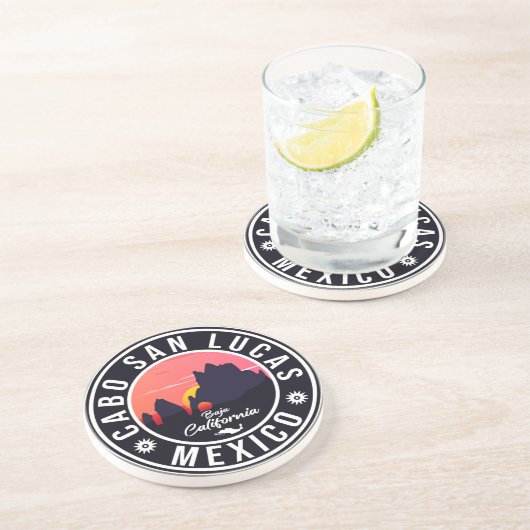 Cabo San Lucas Mexico Arch retro Sunset Zandsteen Onderzetter (Zijkant)