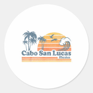 Cabo San Lucas Mexico Beach Zomervakantie Vintag Ronde Sticker