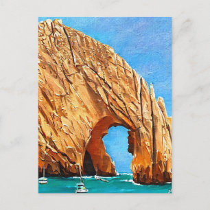 Cabo San Lucas Mexico Retro schilderij Briefkaart