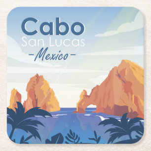 Cabo San Lucas Mexico Vierkante Kartonnen Onderzetter