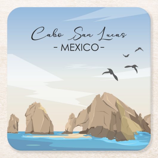Cabo San Lucas Mexico Vierkante Kartonnen Onderzetter (Voorkant)