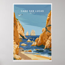 Cabo San Lucas Reisprint, Mexico Muurkunst