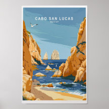 Cabo San Lucas Travel Print, Mexico Wall Art