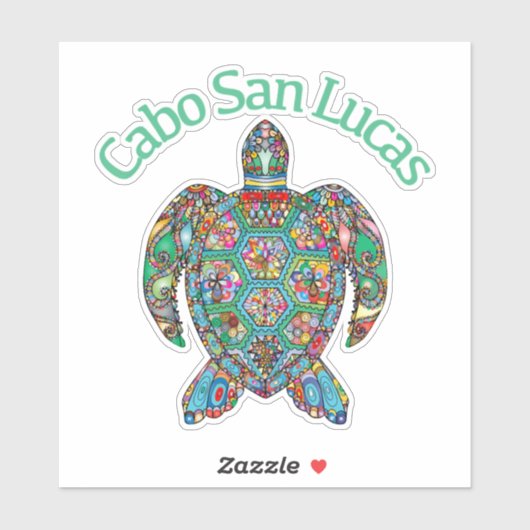 Cabo San Lucas Tribal Turtle Sticker (Vel)