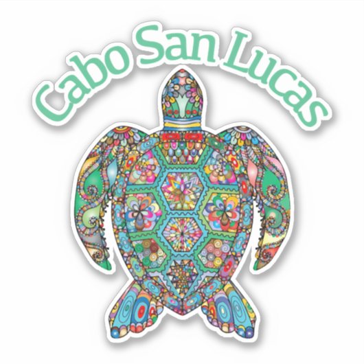 Cabo San Lucas Tribal Turtle Sticker (Voorkant)