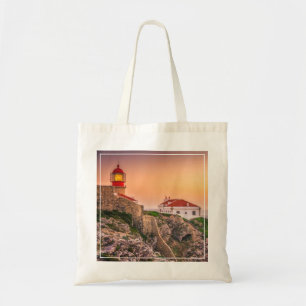 Cabo Sao Vicente op zonsondergang Algarve, Portu Tote Bag