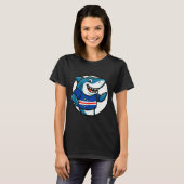 Cabo Verde Flag Shark Funny Cabo Verdean  T-shirt (Voorkant volledig)