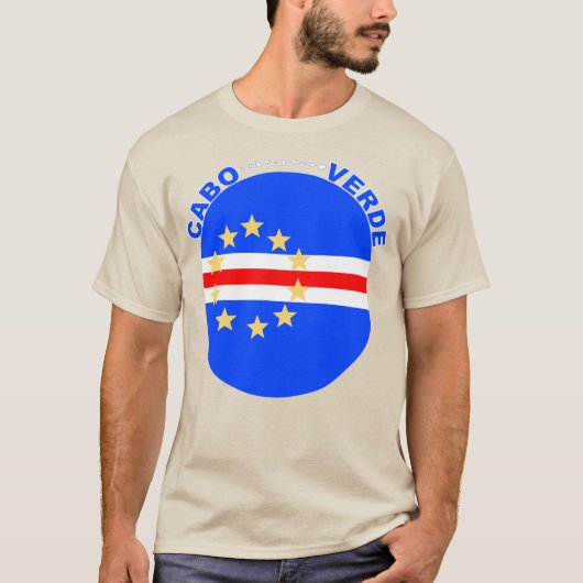 Cabo Verde Ova Flag T-shirt (Voorkant)