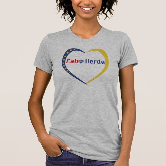 Cabo Verde Sterren Hart T-shirt (Voorkant)