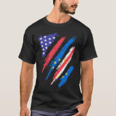 Cabo Verdean American Patriot Grown Heart Flag Str T-shirt (Voorkant)