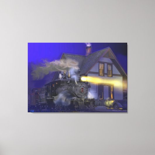 Caboose Hop bij Dolores, CO Canvas Afdruk (Voorkant)