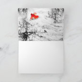 Caboose rouge d'hiver, cartes de Noël, trains (Intérieur)