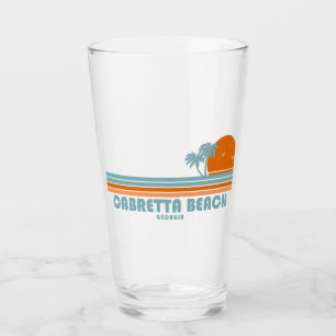 Cabretta Beach Sapelo Georgia Sun Palm Tree Glas