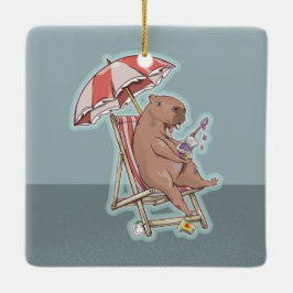 CABYBARA HOLIDAY KERAMISCH ORNAMENT
