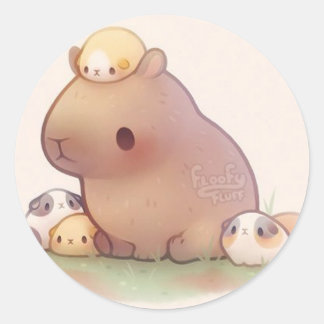 Cabybara Ronde Sticker