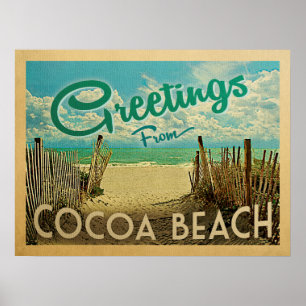 Caca Beach Vintage Travel Poster