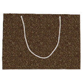 Caca Brown Sparkle Glitter Large Gift Bag Groot Cadeauzakje (Achterkant)