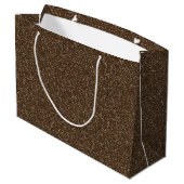 Caca Brown Sparkle Glitter Large Gift Bag Groot Cadeauzakje (Achterkant Gekanteld)