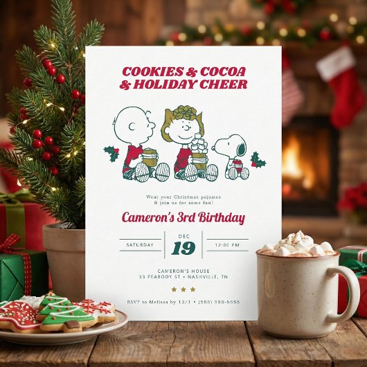 cacahuètes | Cookies et cacao Invitation d'anniver