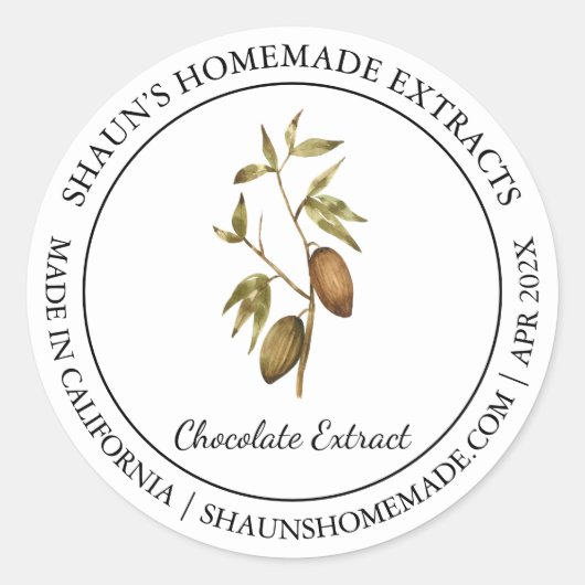 Cacao Chocolat Extrait étiquette moderne (Devant)