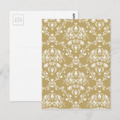 Cacao en Cream Damask Briefkaart (Voorkant / Achterkant)