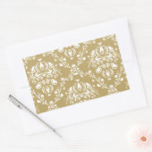 Cacao en Cream Damask Rechthoekige Sticker (Envelop)