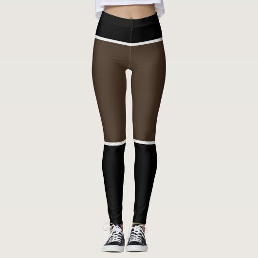 Cacao- en zwarte Leggings (Voorkant)