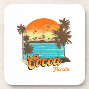 Cacao Florida Beach Zomer Vakantie Palm Sunset Bier Onderzetter