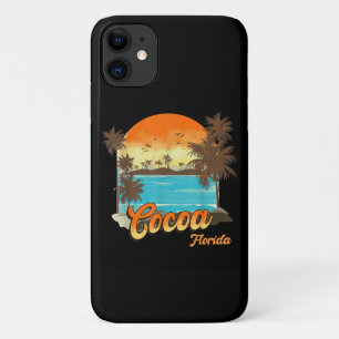 Cacao Florida Beach Zomer Vakantie Palm Sunset iPhone 11 Hoesje