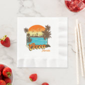 Cacao Florida Beach Zomer Vakantie Palm Sunset Servet (Insitu)