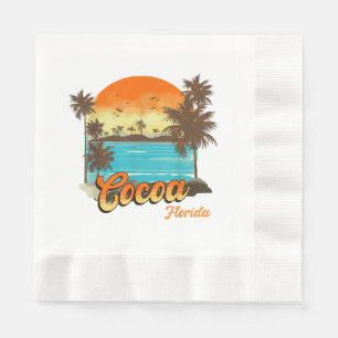 Cacao Florida Beach Zomer Vakantie Palm Sunset Servet