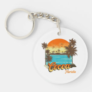 Cacao Florida Beach Zomer Vakantie Palm Sunset Sleutelhanger