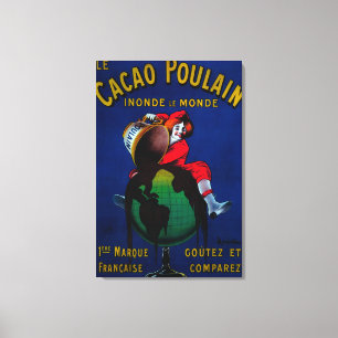 Cacao Poulain posterEuropa Canvas Afdruk